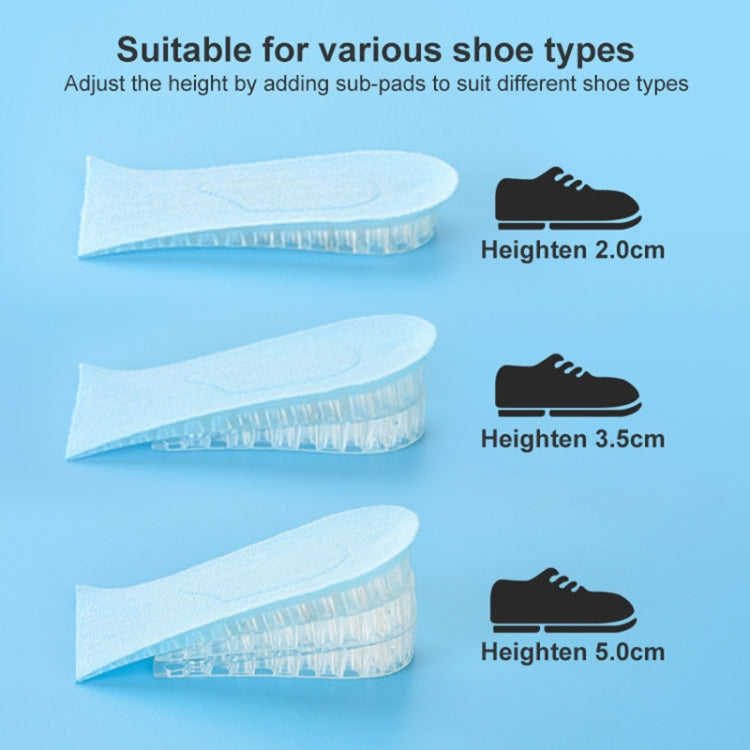 10 Pairs JF101 Invisible Transparent Silicone Heightening Pad Heel Heightening Insole Shock Absorption Half Pad, Specification:Three Layer
