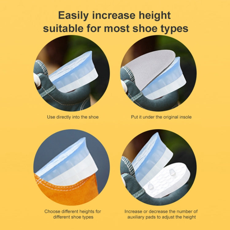 10 Pairs JF101 Invisible Transparent Silicone Heightening Pad Heel Heightening Insole Shock Absorption Half Pad, Specification:Three Layer