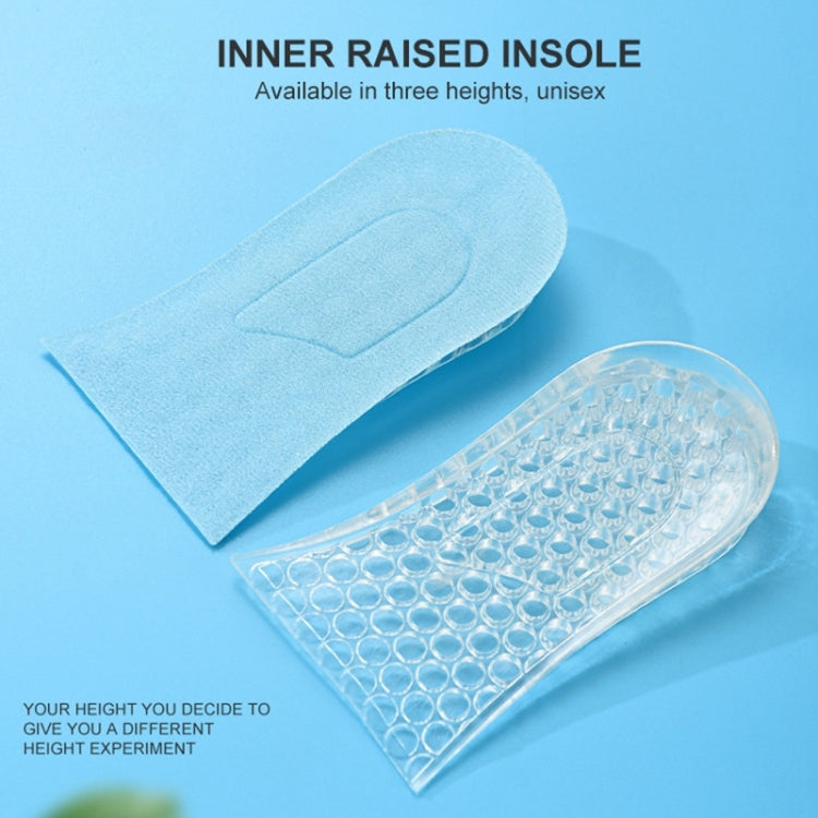 10 Pairs JF101 Invisible Transparent Silicone Heightening Pad Heel Heightening Insole Shock Absorption Half Pad, Specification:Three Layer