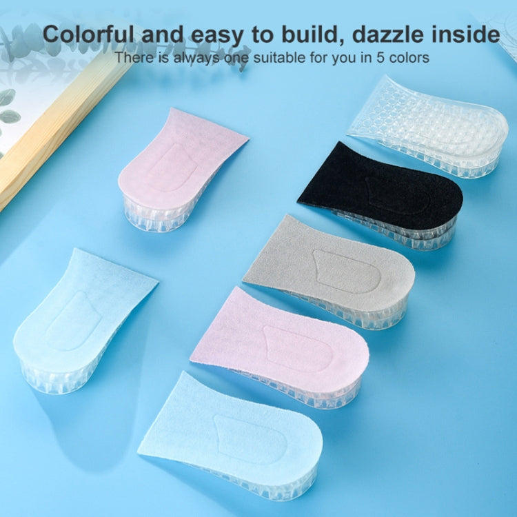 10 Pairs JF101 Invisible Transparent Silicone Heightening Pad Heel Heightening Insole Shock Absorption Half Pad, Specification:Three Layer