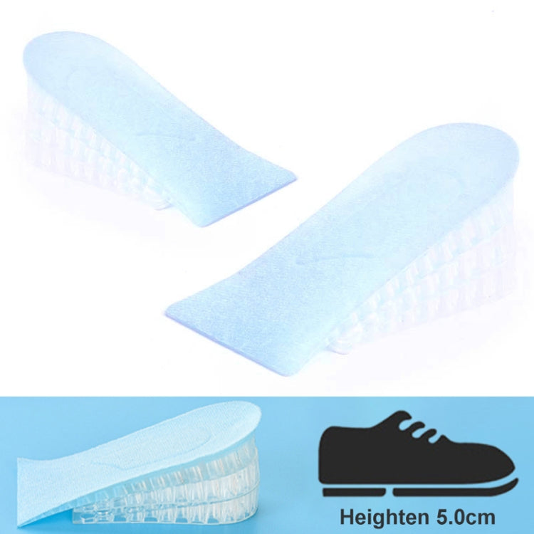 10 Pairs JF101 Invisible Transparent Silicone Heightening Pad Heel Heightening Insole Shock Absorption Half Pad, Specification:Three Layer