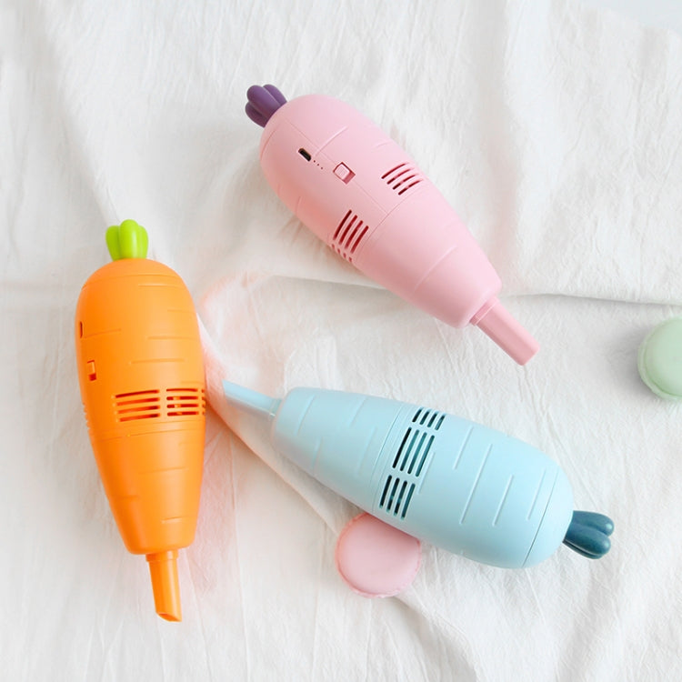 C501 Wireless Car Carrot Vacuum Cleaner USB Charging Desktop Keyboard Cleaning Mini Vacuum Cleaner(Blue)