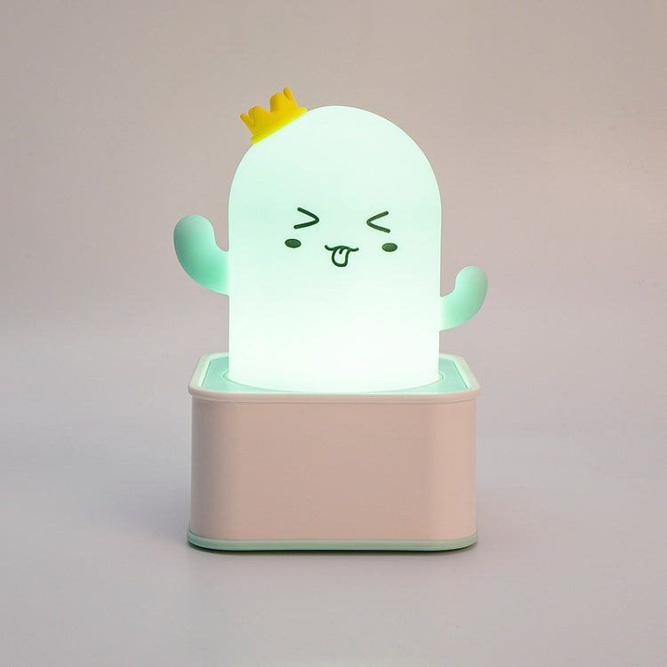 Creative Cactus Silicone Bedside Night Light Decompression Cute Pat Light, Style:Touch Control(Blue)
