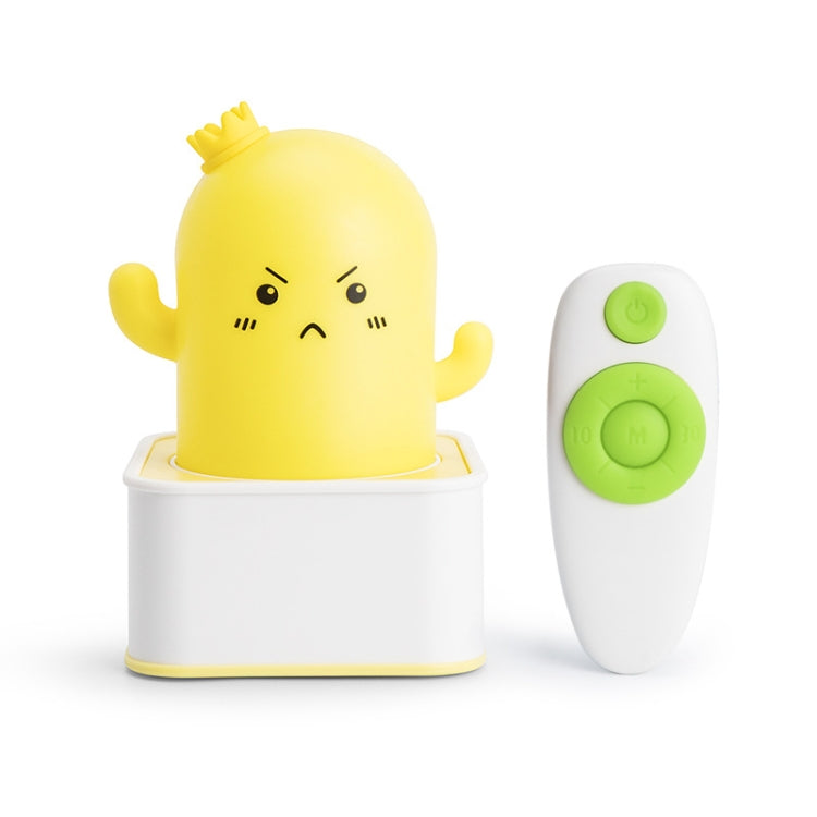 Creative Cactus Silicone Bedside Night Light Decompression Cute Pat Light, Style:Remote Control(Yellow)