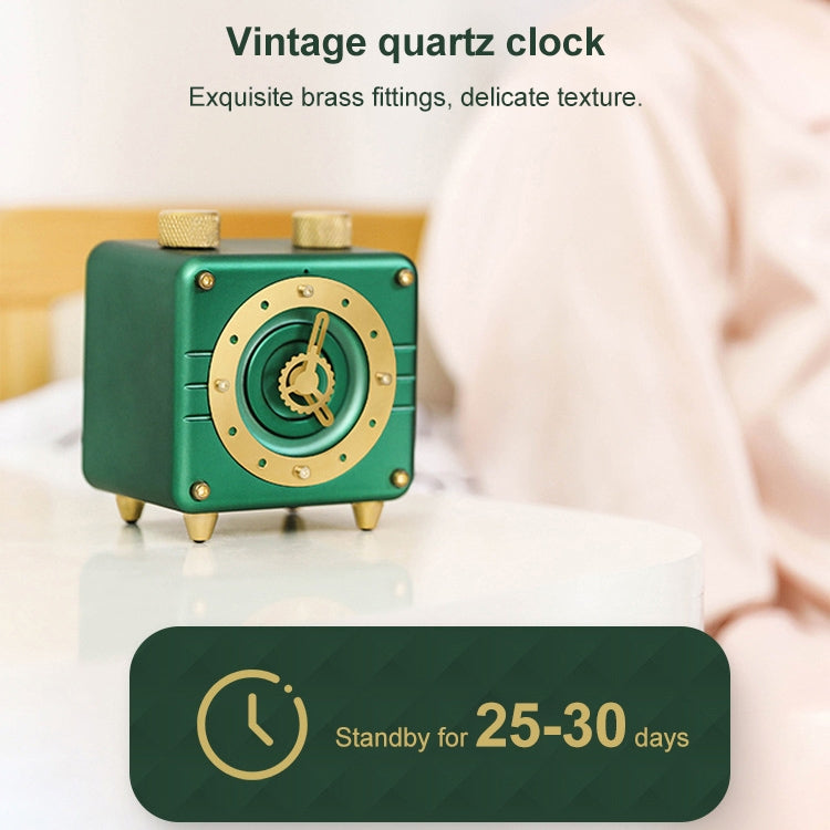 Retro Cat Bluetooth Speaker USB Mini Radio Classical Clock Speaker(green)