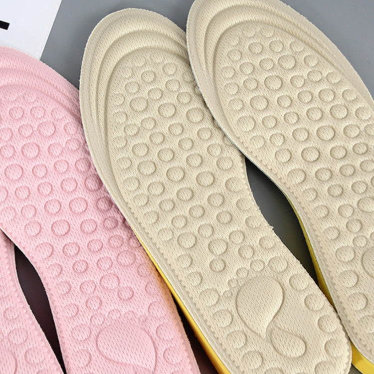 2 Pairs Massage Inner Heightening Insoles Men and Women EVA Breathable Sports Heightening Shoes Full Pad, Size: 35-36