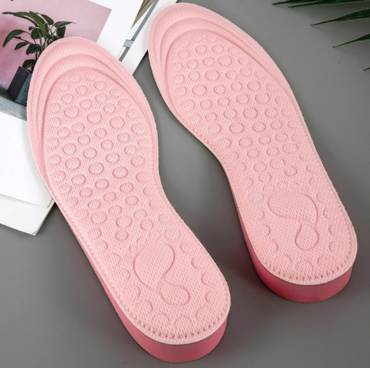 2 Pairs Massage Inner Heightening Insoles Men and Women EVA Breathable Sports Heightening Shoes Full Pad, Size: 35-36