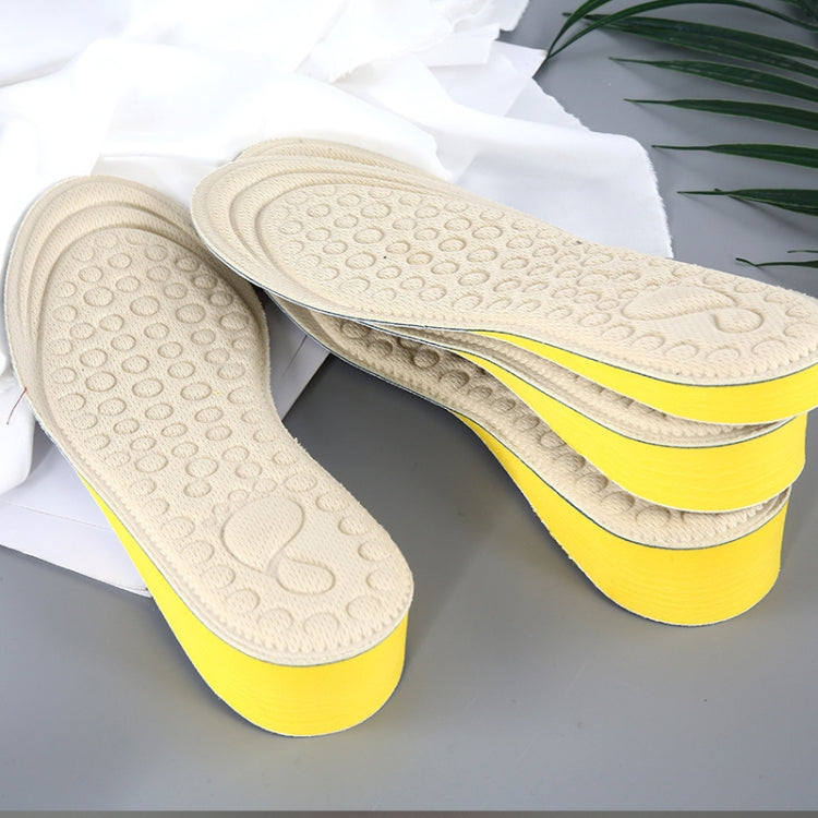 2 Pairs Massage Inner Heightening Insoles Men and Women EVA Breathable Sports Heightening Shoes Full Pad, Size: 35-36