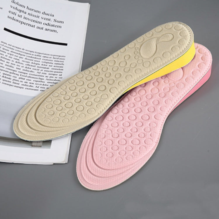 2 Pairs Massage Inner Heightening Insoles Men and Women EVA Breathable Sports Heightening Shoes Full Pad, Size: 35-36