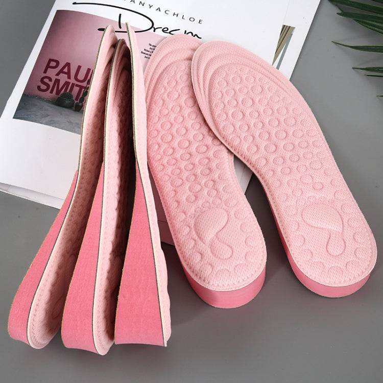 2 Pairs Massage Inner Heightening Insoles Men and Women EVA Breathable Sports Heightening Shoes Full Pad, Size: 39-40