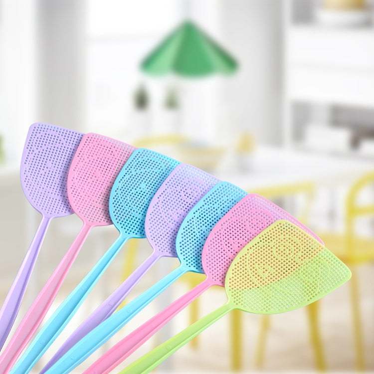 30 PCS Household Fly Swatter With Extended Handle Plastic Mosquito Swatter, Random Color Delivery