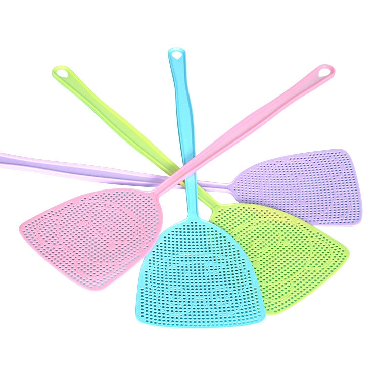 30 PCS Household Fly Swatter With Extended Handle Plastic Mosquito Swatter, Random Color Delivery