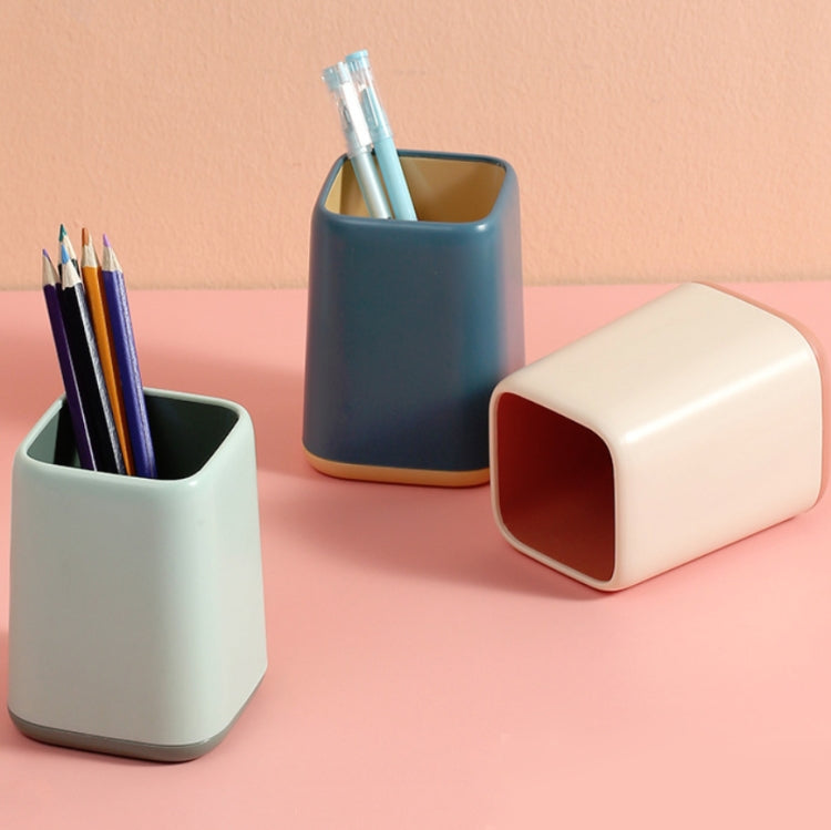 3 PCS Two-color Splicing Pen Holder Office Makeup Desktop Multifunctional Storage Tube Random Colour