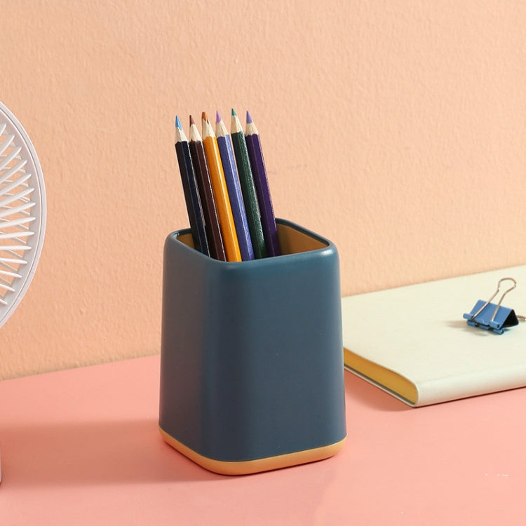 3 PCS Two-color Splicing Pen Holder Office Makeup Desktop Multifunctional Storage Tube Random Colour