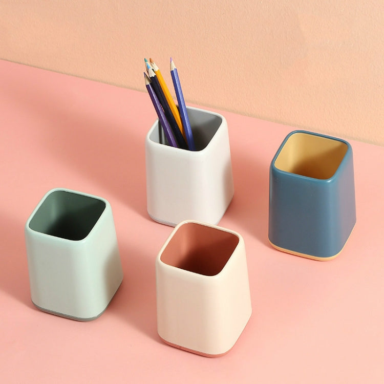 3 PCS Two-color Splicing Pen Holder Office Makeup Desktop Multifunctional Storage Tube Random Colour