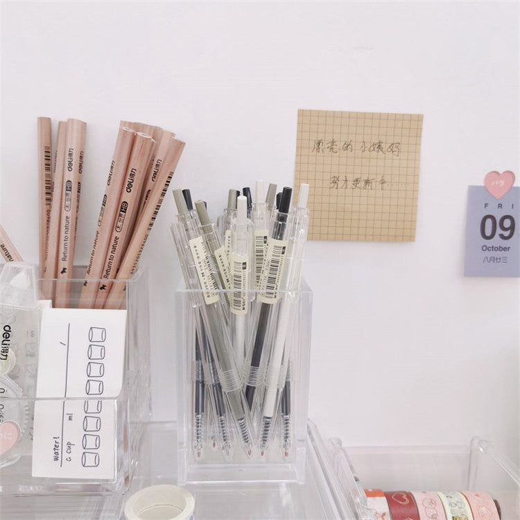 2 PCS Transparent Acrylic Pen Holder Student Office Desktop Storage Box