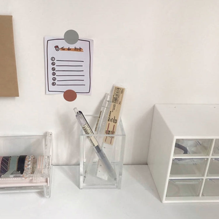 2 PCS Transparent Acrylic Pen Holder Student Office Desktop Storage Box