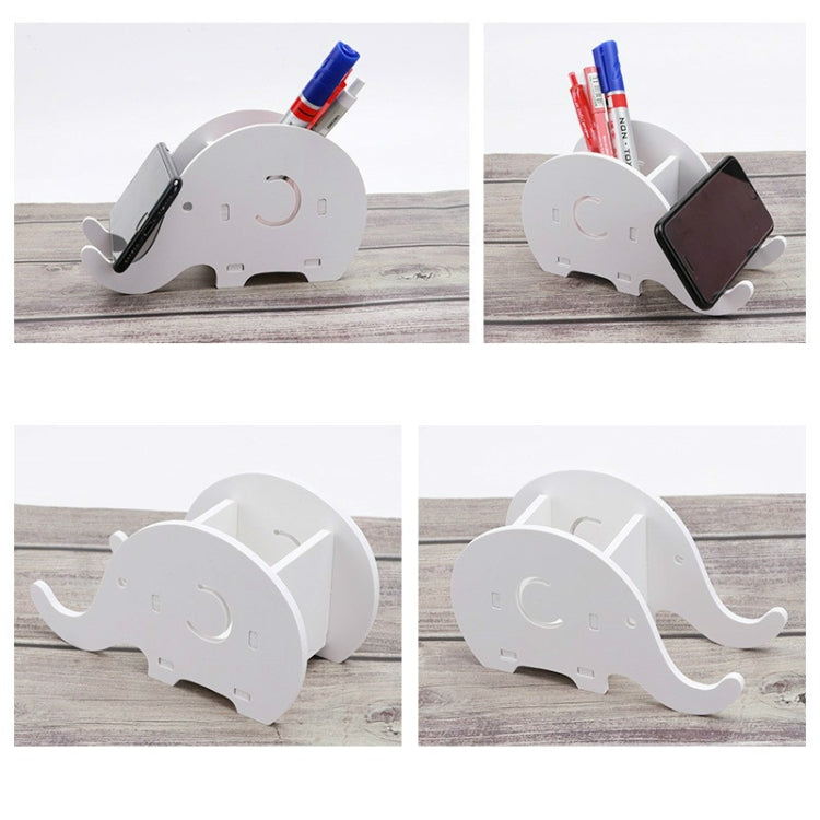 3 PCS Multifunctional Elephant Desktop Wooden Storage Box Mobile Phone Holder