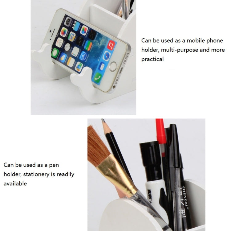 3 PCS Multifunctional Elephant Desktop Wooden Storage Box Mobile Phone Holder