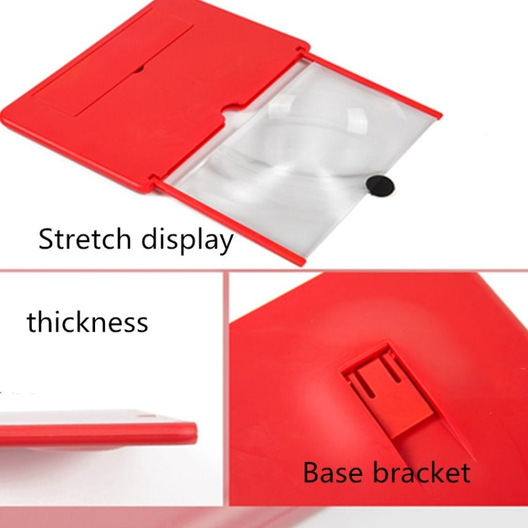 Pull-out Mobile Phone Screen Magnifier 3D Video Desktop Mobile Phone Holder, Size:12 inch