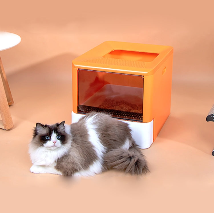 Fully Enclosed Drawer Type Cat Litter Box Pet Toilet with Shovel