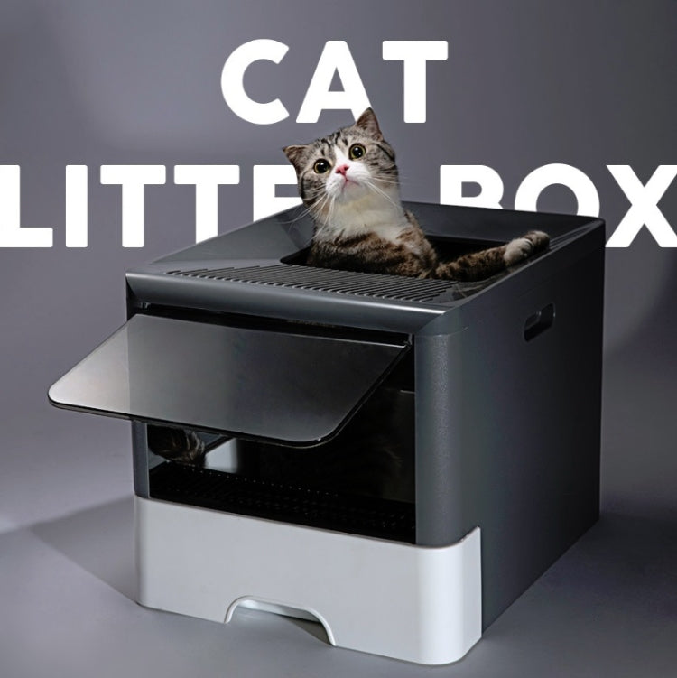 Fully Enclosed Drawer Type Cat Litter Box Pet Toilet with Shovel