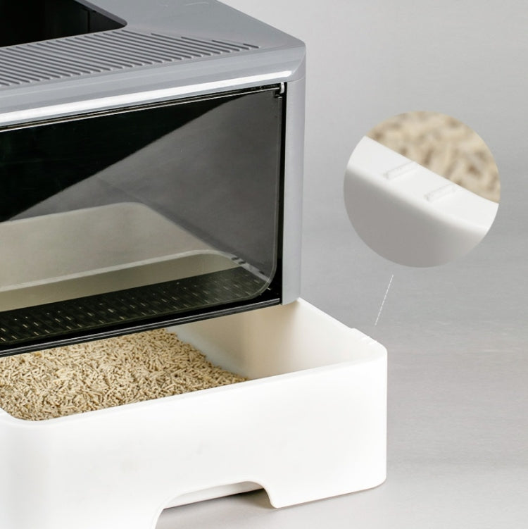 Fully Enclosed Drawer Type Cat Litter Box Pet Toilet with Shovel