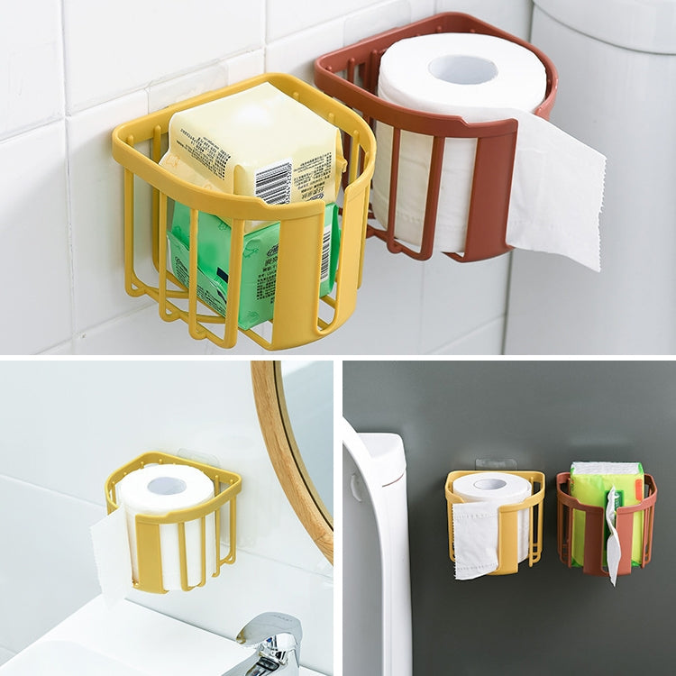 4 PCS Punch-free Toilet Paper Shelf Wall-mounted Bathroom Roll Paper Box, Random Color Delivery