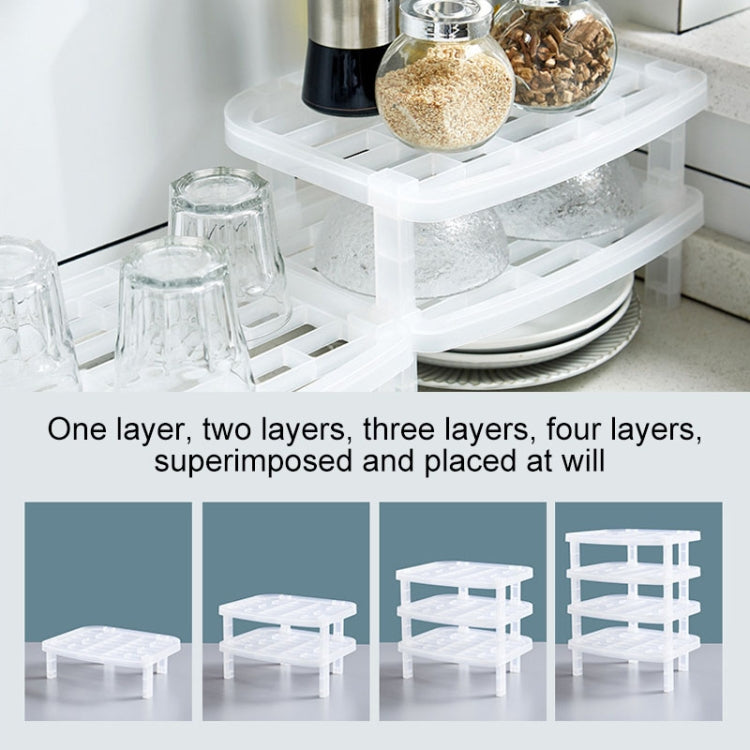 4 PCS Stackable Kitchen Tableware Rack Cabinet Rack Tableware Drying Rack