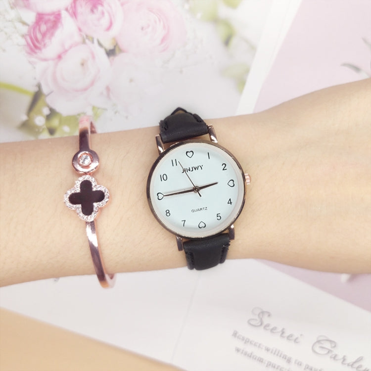 2 PCS JINJWY J605 Small Dial Watch Female Student Simple Retro Watch