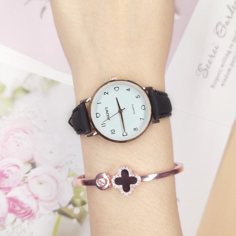 2 PCS JINJWY J605 Small Dial Watch Female Student Simple Retro Watch