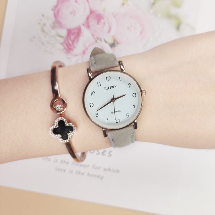 2 PCS JINJWY J605 Small Dial Watch Female Student Simple Retro Watch