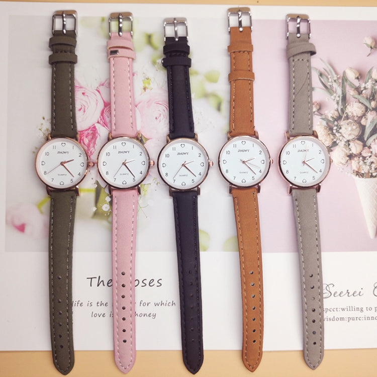 2 PCS JINJWY J605 Small Dial Watch Female Student Simple Retro Watch