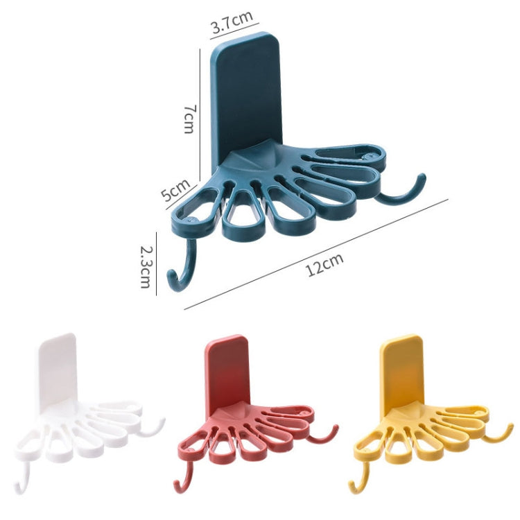 10 PCS Flower-shaped Rag Rack Kitchen With Hook Storage Rack Wall Hanging Free Punching Spatula Spoon Rack Random Color Delivery