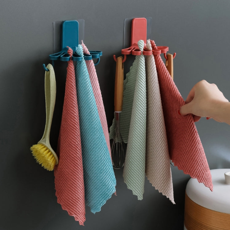 10 PCS Flower-shaped Rag Rack Kitchen With Hook Storage Rack Wall Hanging Free Punching Spatula Spoon Rack Random Color Delivery