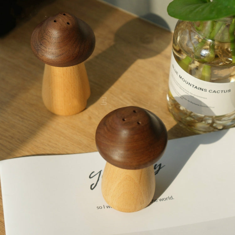Mushroom Solid Wood Toothpick Holder Walnut Toothpick Storage Box