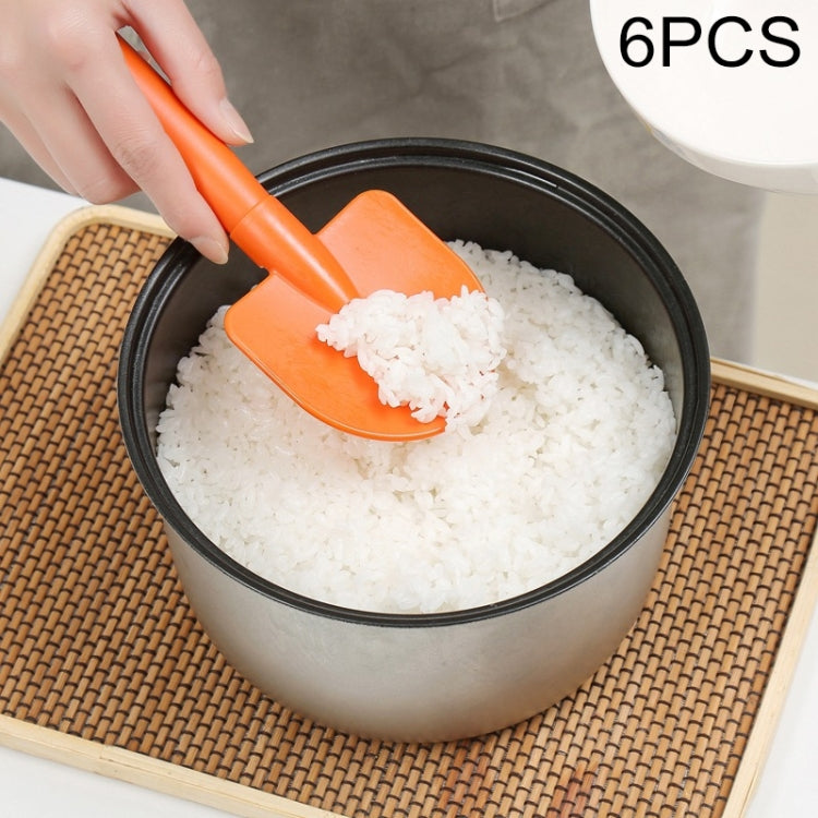 6 PCS Creative Shovel Shape Household Spoon Plastic Mixing Rice Spoon