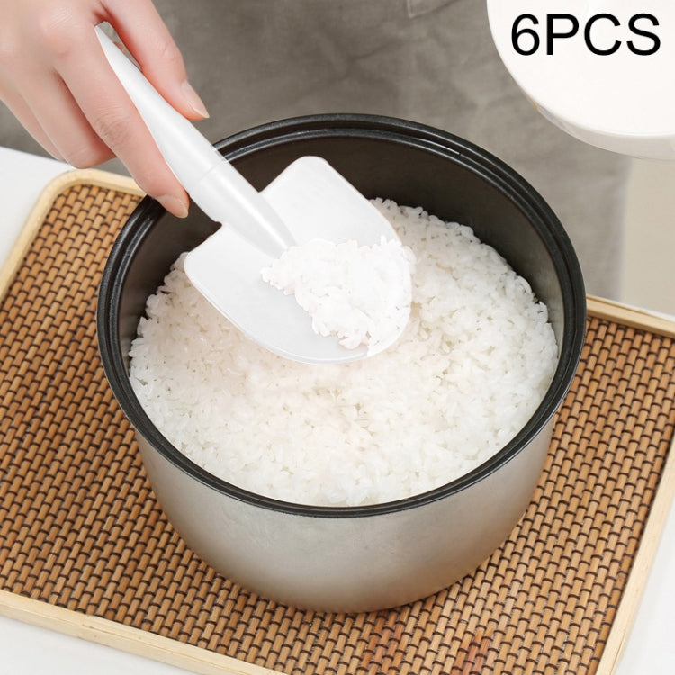 6 PCS Creative Shovel Shape Household Spoon Plastic Mixing Rice Spoon