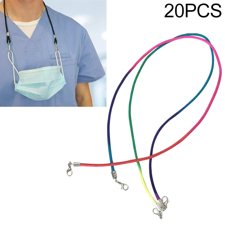 20 PCS Extension Rope Ear Anti-lost Windproof Rope with Hooks for Mask, Random Color Delivery