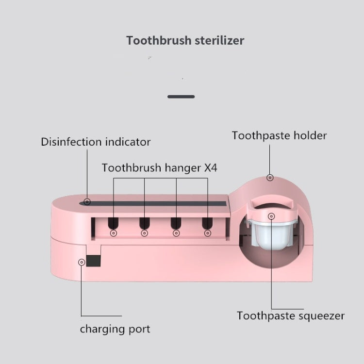 Smart Toothbrush Sterilizer UV Sterilization Electric Wall-mounted Toothbrushing Cup Rack