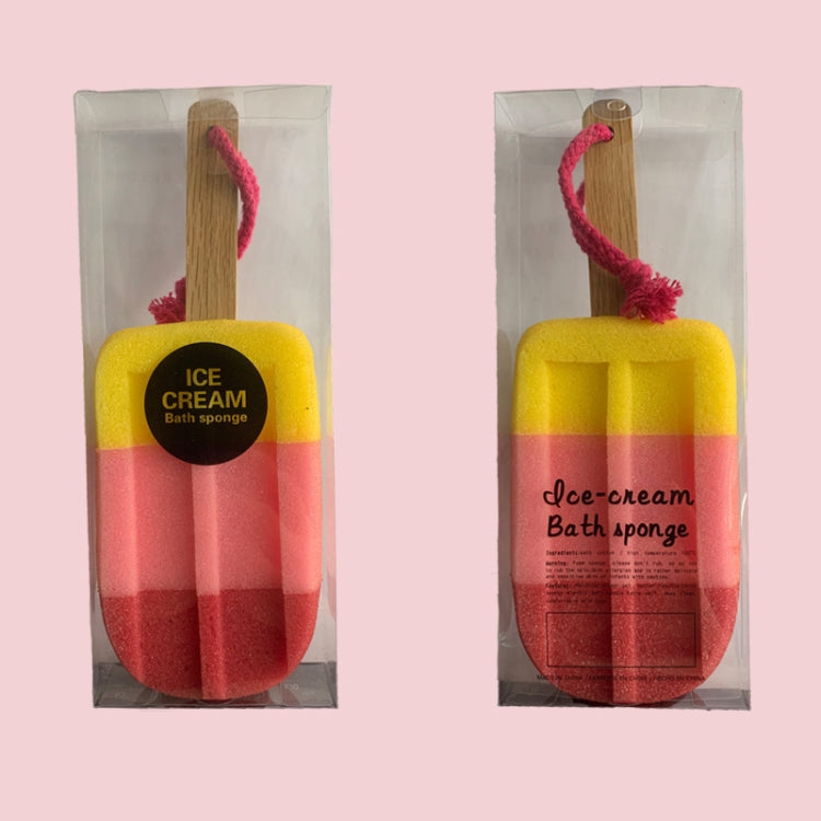 3 PCS Creative Ice Cream Shape Kitchen Sponge Wipe Stick Ice Sponge Brush Kitchen Dishwashing Sponge Scouring Pad(Yellow pink)
