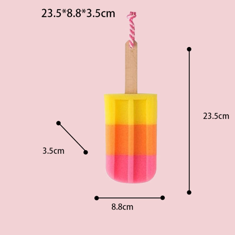 3 PCS Creative Ice Cream Shape Kitchen Sponge Wipe Stick Ice Sponge Brush Kitchen Dishwashing Sponge Scouring Pad(Yellow pink)
