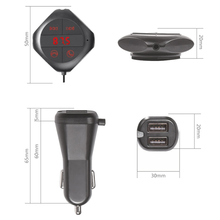 Car Bluetooth MP3 Player FM Transmitter(Black)