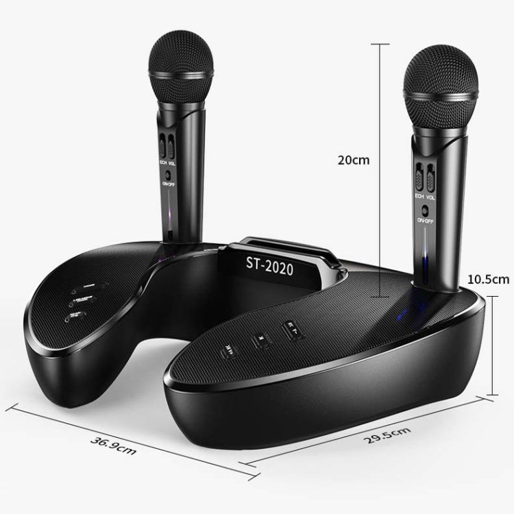 SDRD ST2020 Outdoor Portable Family KTV Live Singing Wireless Bluetooth Speaker Dual Microphone
