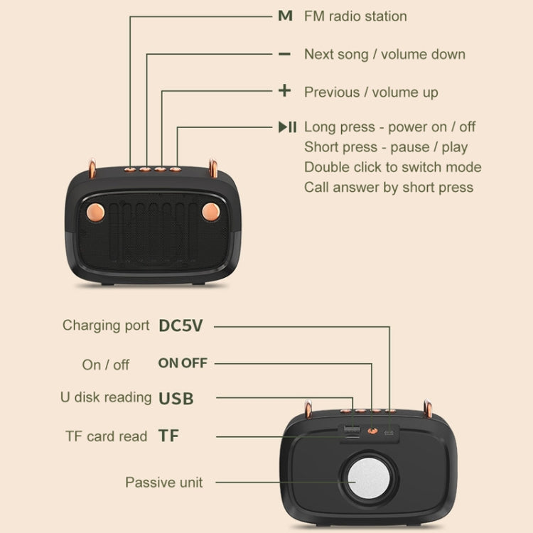 BS32D Wireless Bluetooth Speaker Cartoon Subwoofer Outdoor Card Portable Mini Speaker