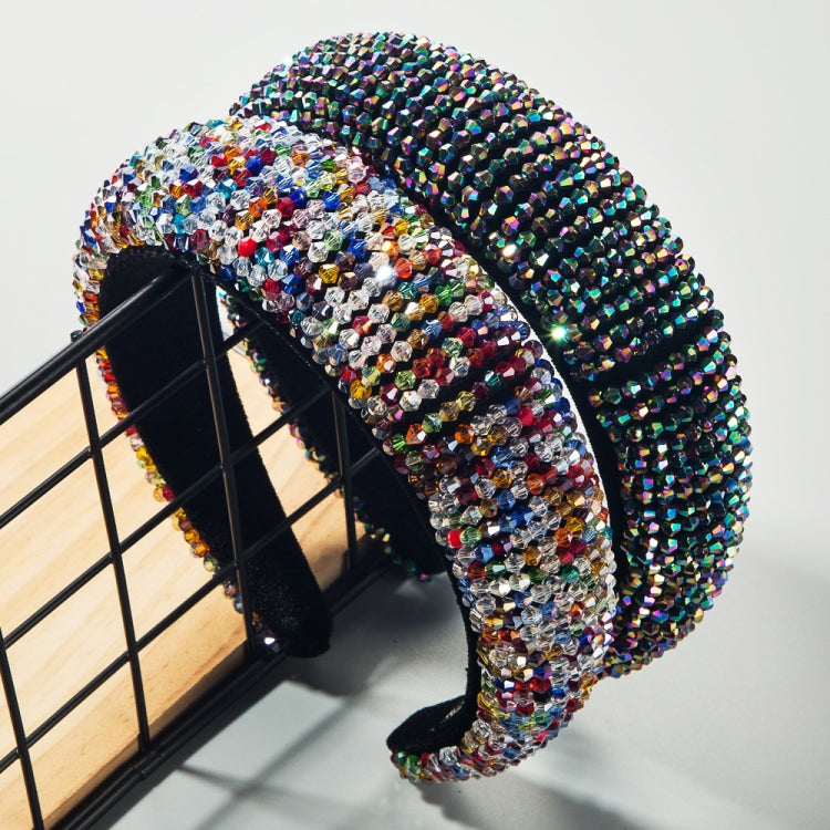 Gold Velvet Ladies Luxury Headband Handmade Beaded Sponge Widen Brim Headband