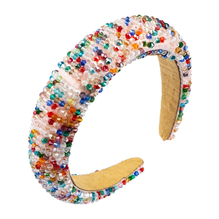 Sponge Color Handmade Beaded Hair Headband Crystal Headband