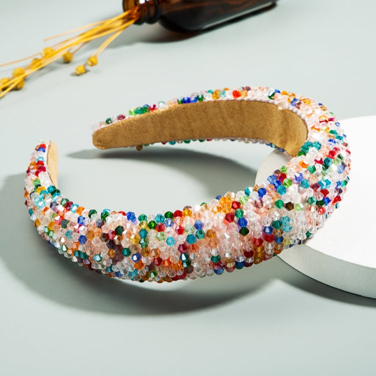 Sponge Color Handmade Beaded Hair Headband Crystal Headband