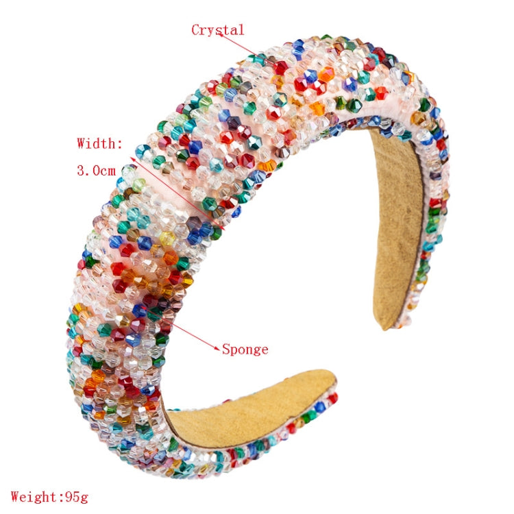 Sponge Color Handmade Beaded Hair Headband Crystal Headband