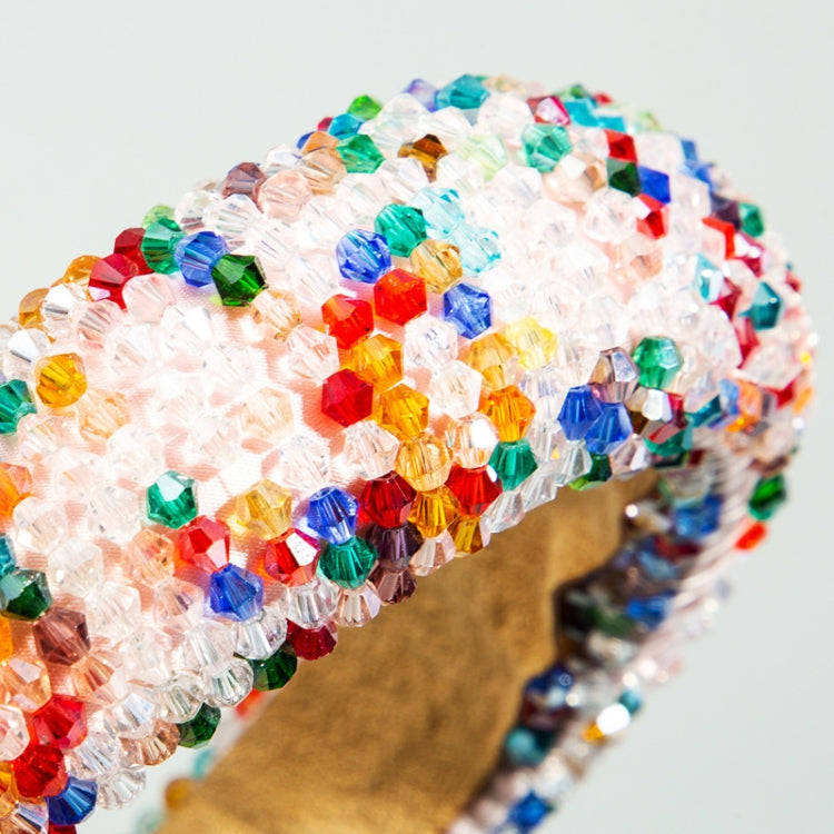 Sponge Color Handmade Beaded Hair Headband Crystal Headband